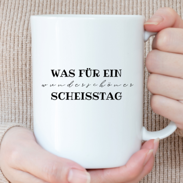 SCHEISSTAG Keramikbecher, Geschenk für Kollegen, Bedruckte Tasse, Geschenk zum Geburtstag, Taufe,Bürotasse, Kollegentasse, Keramiktasse, Cup