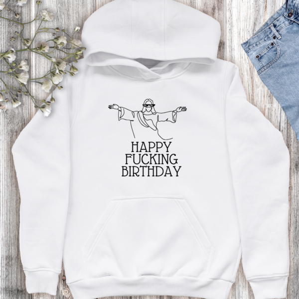 JESUS BIRTHDAY Hoodie, Weihnachtspulli mal anders, Casual Wear, Kaputzenpullover, Baumwollhoodie, Geschenkartikel, Weihnachten, Christmas